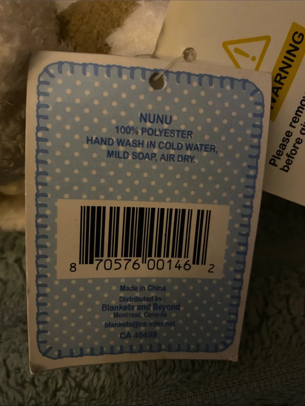 Blankets and Beyond Mini NuNu Plush Lamb Lovey Comfort Blanket White and Tan